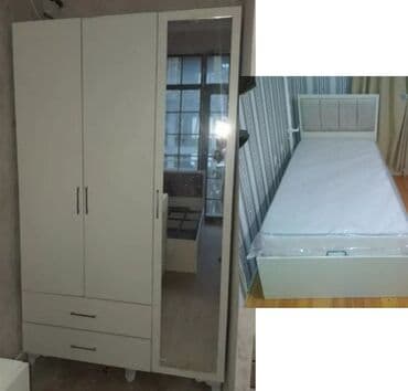 шкаф встроенный: Односпальная кровать, Шкаф, Новый — 1