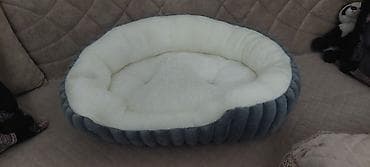 syam pişik: Ev heyvanları üçün yumşaq yataq - Ovala yaxın forma, yüksək kənarlı — 1