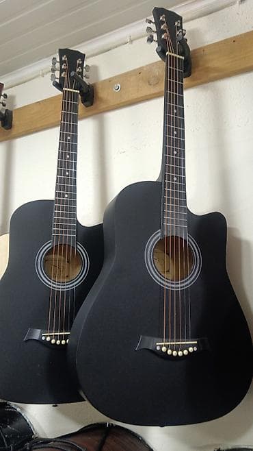 gitara simleri: Akkustik gitara – kəsik korpuslu (cutaway) model - Rəng: mat qara - — 1
