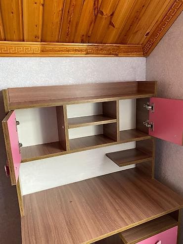 ev ucun stol: Uşaq/yeniyetmə otağı üçün mebel dəsti - Yazı masası: Laminat ağac — 7