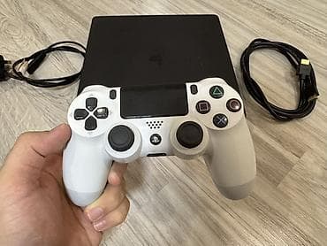 mobil oyun konsolu: Sony PlayStation 4 Slim oyun konsolu seti Komplekt: - PS4 Slim (qara — 2