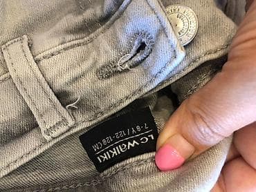 cins kombinzon: LC Waikiki uşaq cins şalvarı - Rəng: Açıq boz (washed effektli) - — 4