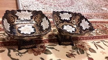 meyvə: 2 ədəd dekorativ ayaqlı meyvə qabı dəsti - Material — 1