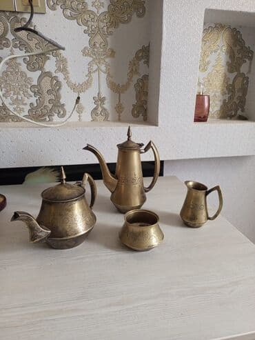 Alətlər: Çay dəsti, rəng - Qızılı, Metal — 1