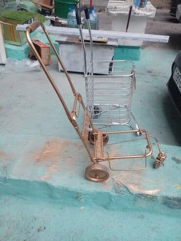 alışveriş arabaları: TEZE üc təkərli metal alış-veriş arabası - Material: parlaq xrom — 9