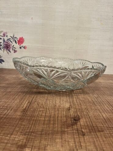 meyve qurusu: Şüşə meyvə/qəlyanaltı qabı - Material: şəffaf şüşə - Dizayn: kəsim — 2