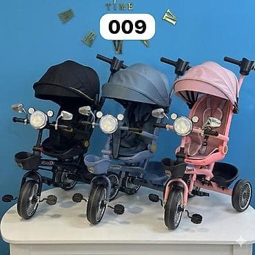 velesiped: Uşaq üçtəkərli velosiped – model 009 - 3 rəng: qara, boz, çəhrayı - — 1