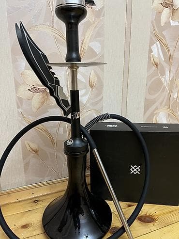 Şıq dizaynlı nargilə dəsti - Korpus: mat qara rəngdə, metal ştanq və — 3