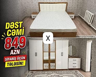 Yataq otağı mebel dəsti Tərkibi: - Geniş iki nəfərlik çarpayı –