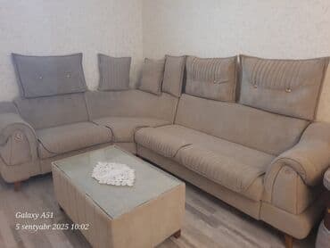 спальная мебель в баку цены: Угловой диван, Б/у, Раскладной, С подъемным механизмом, Ткань, Нет доставки — 6