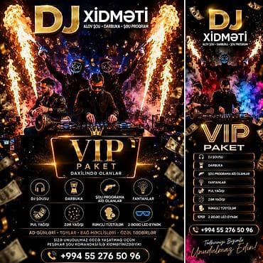 son zeng dekoru: DJ Xidməti – Alov Şou • Darbuka • Şou Proqram VIP Paket – daxil — 1