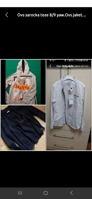 Məktəbli forması: OVS uşaq geyim dəsti – 8/9 yaş - OVS uzunqol klassik köynək, ağ — 1