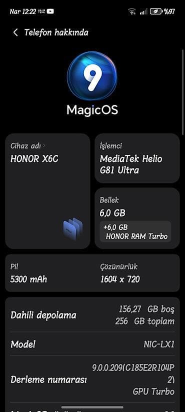 ucuz telofonlar: Honor X6c, 256 GB, rəng - Ağ, Barmaq izi — 4