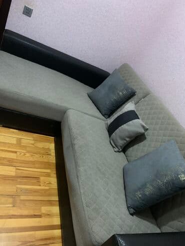 divan 2 əl: Künc divan, İşlənmiş, Açılan, Bazalı, Parça, Çatdırılma yoxdur — 3