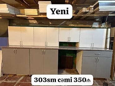 YENİ mətbəx mebeli satılır • Ölçü: 303 sm (tam dəst) • Rəng: Üst