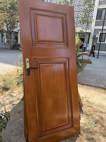 qapi darvaza: MDF üzlü massiv ağac interyer qapıları – klassik panel dizayn - — 5