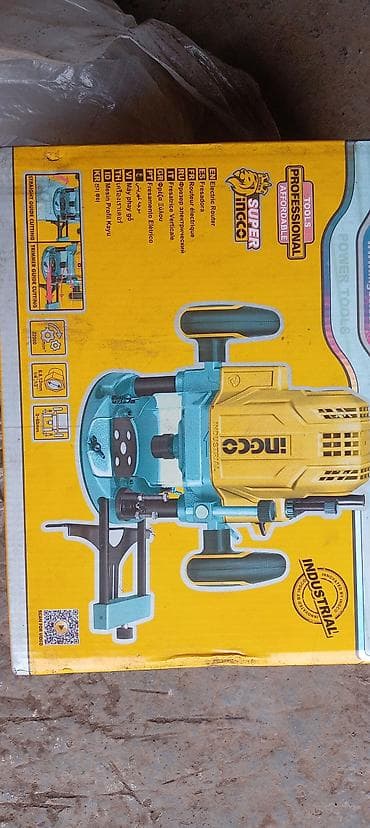 padnos nədir: İncoo Industrial elektrikli frezə (router) + frez ucluqları dəsti — 3