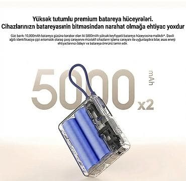 xiaomi pad: Xiaomi 33W Power Bank – 10 000 mAh (daxili kabel ilə) - Sürətli — 5