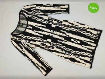 Kabrolar: Qol uzunlu bluzi-köynək tipli qadın paltarı - Rəng: qara-ağ - Naxış — 1