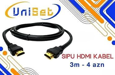 Audio və video kabellər: "HDMI" kabel 3 metr Şəhər: Bakı Malın tipi: Kabellər və adapterlar — 1
