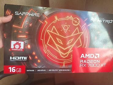 komputer ekrani: Videokart Sapphire Radeon RX 7800 XT, 16 GB, İşlənmiş — 2