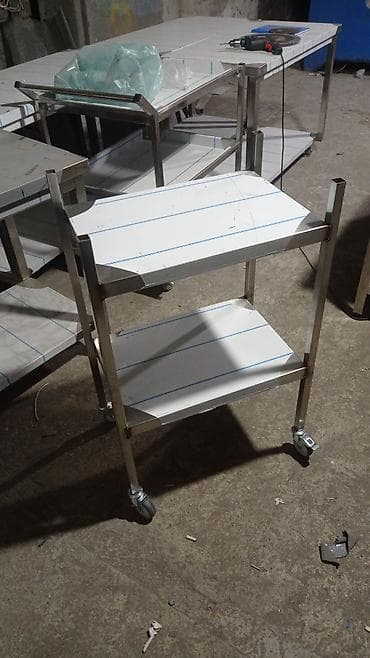 et ceken mawin: Təkərli paslanmaz stol - Material: tam paslanmaz polad konstruksiya — 2