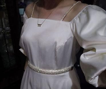 Ağ rəngli Atlas don klyoş 1 dəfə toya geyinilib təzədi 42 bədən baha