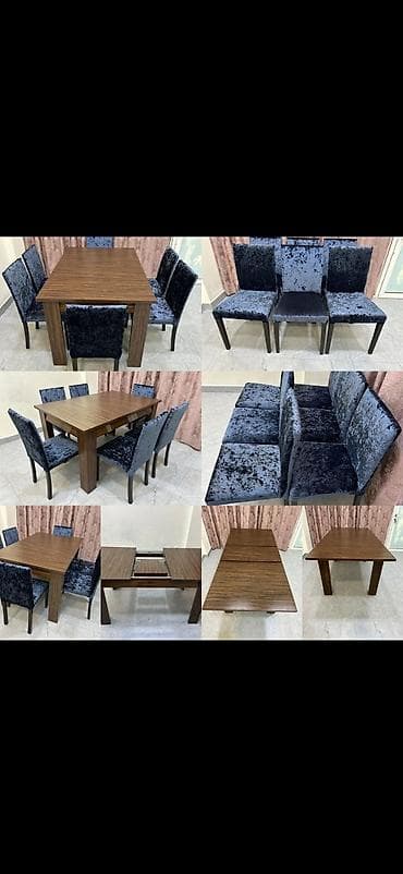 Açılan, Dördbucaq masa, 6 stul
