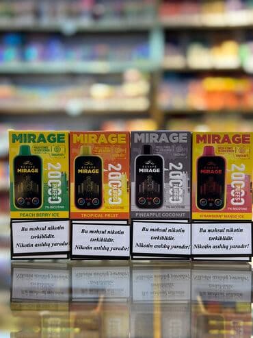 Чехлы: Məhsulun adı:Mirage Tüstü sayı:20 000 Məhsul haqqında:e-maye və — 6