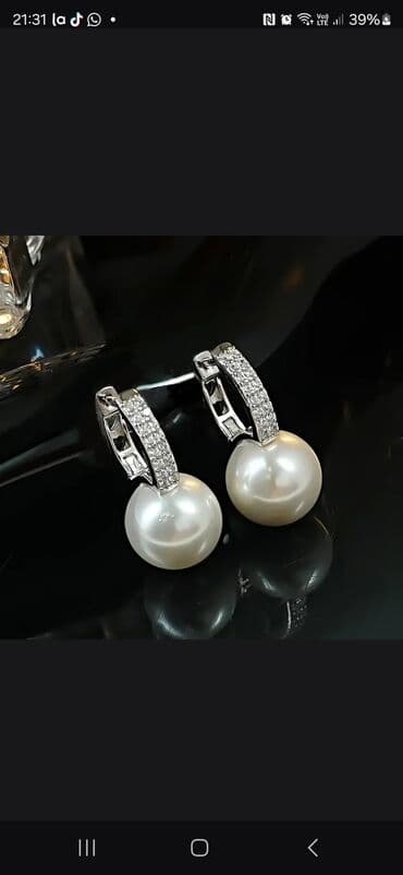 женские серьги с жемчугом: Sırğa, Gümüş, Ünvandan götürmə — 1
