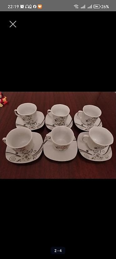 kofe dəsti: Qəhvə dəsti, rəng - Ağ, Farfor, Schafer, 6 nəfərlik, Türkiyə — 4