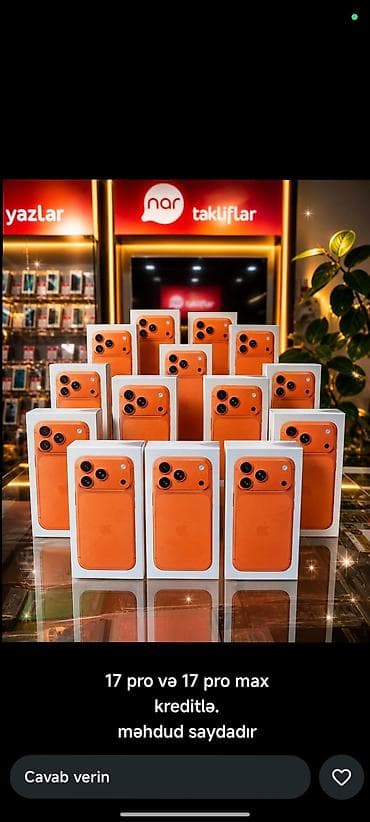 par ütüsü: IPhone 17 Pro Max, 512 GB, Narıncı, Kredit — 2