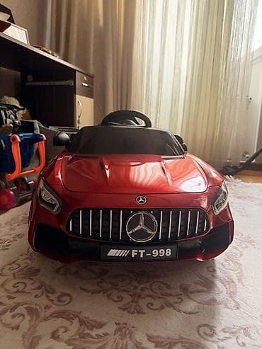 Oyuncaqlar: Uşaq üçün elektrikli maşın – Mercedes üslubunda, qırmızı rəng — 3