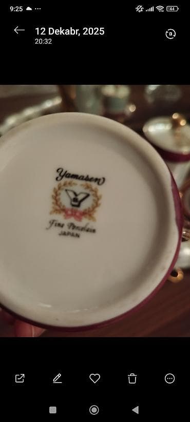 biti qabi: Qəhvə dəsti, rəng - Bənövşəyi, Farfor, Yaponiya — 2