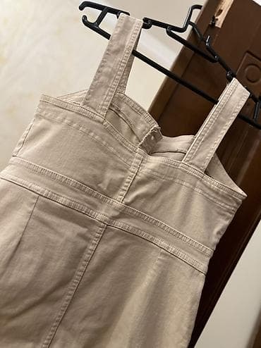 donları: Bej rəngli daş yuma effektli sarafan/kimono tipli don - Model: qalın — 4