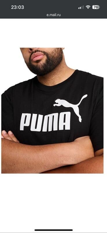 черные мужские водолазки: Qara rəngli, üzərində iri Puma loqosu olan klassik kişi köynəyi — 1