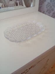 Блюда для тортов и сладостей: Şüşə servis nimçəsi - Material: aydın, qalın şüşə - Forma: oval - — 1