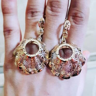 tək qaş: Sırğa, Sarı qızıl, 585 Əyar, 691 g — 3