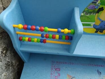 binede ucuz heyet evleri: Uşaq üçün stol-stul dəsti - Rəng: açıq mavi - Material: taxta/MDFlam — 3