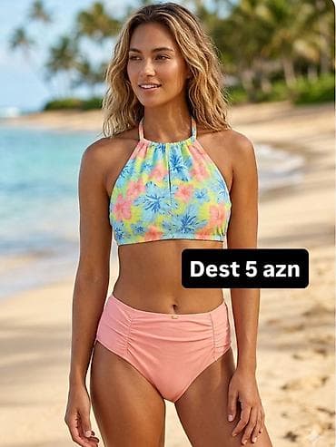 Qadınlar üçün iki hissəli bikini dəsti - Üst: boyundan bağlanan lalafo.az -da Qadınlar üçün iki hissəli bikini dəsti - Üst: boyundan bağlanan