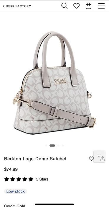 orginal canta: GUESS ÇANTA Berkton Logo Dome Satchel Yeni kimi. 1 dəfə istifadə — 5