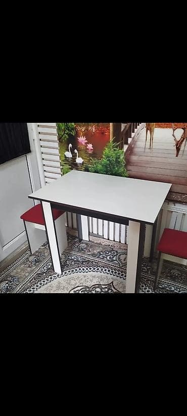 perla stullar: Mətbəx üçün, Açılmayan, Dördbucaq masa, 4 stul — 9