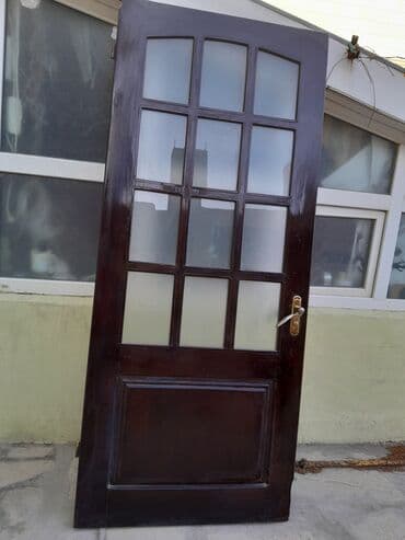 Lincoln: Şüşəli qoz ağacından hazırlanmış qapı - Material: Qoz ağacı, tünd — 4