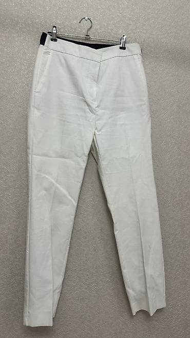 Ağ rəngli klassik şalvar Zara - Kəsim: düz, yüngül daralan ayaqlar -