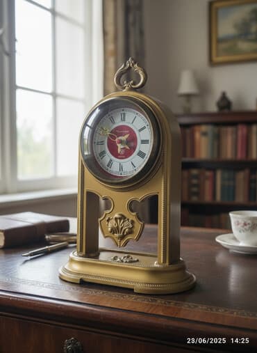 saat edifice: Yantar stolüstü saat təzə pasportu bə qutusu bar orqinal mexanizim — 1