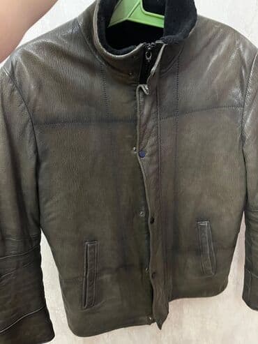 Плащи: Мужская куртка, Кожаная, Зимняя — 1