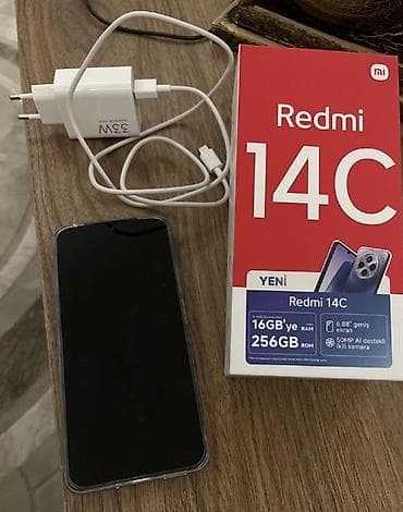 Redmi 14C, 256 GB, rəng - Qara, Simsiz şarj