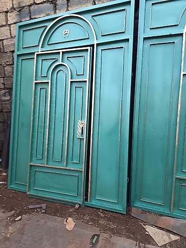 heyet qapi: Dəmir Həyət darvazası, Mexaniki, Qapı ilə, rəng - Yaşıl, Kredit yoxdur — 1