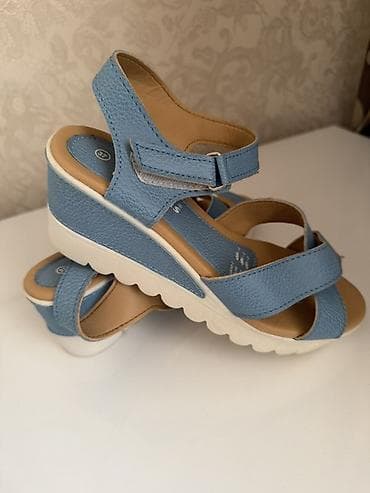 Basanoşka və səndəllər: Ölçü: 37, rəng - Mavi, Yeni — 3