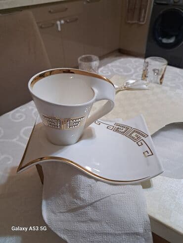 Mətbəx aksesuarları: Çay dəsti, rəng - Ağ — 5